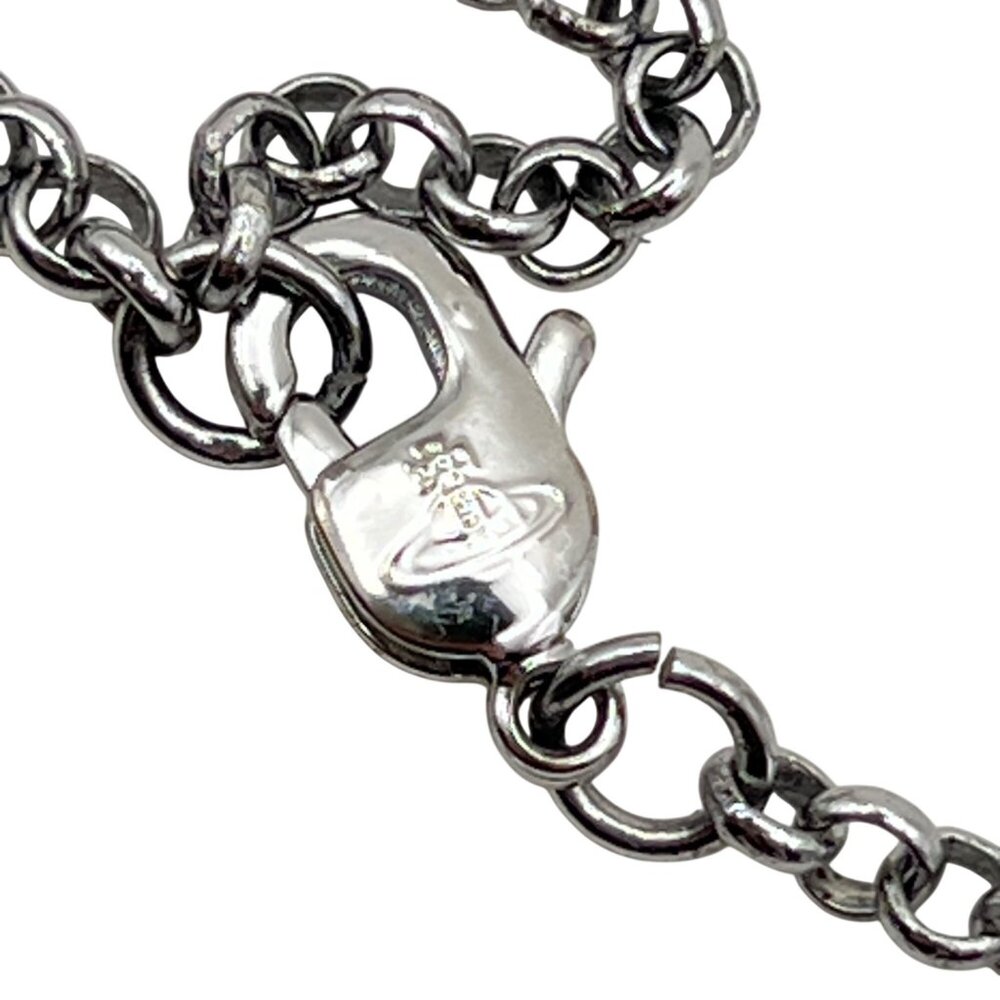 Vivienne Westwood Orb Necklace Purple Crystal Saturn Pendant Silver Tone 16-18" - Picture 8 of 13